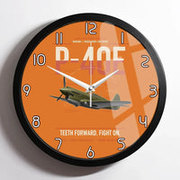 Thumbnail for P-40E Warhawk design on orange framed wall clock
