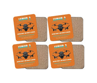 Thumbnail for BRINC LEMUR 2 design on orange 4 pieces set coaster