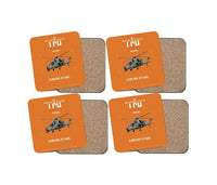Thumbnail for HAL LCH Prachand design on orange 4 pieces set coaster