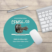Thumbnail for CFM56-5B design on turquoise round mouse pad