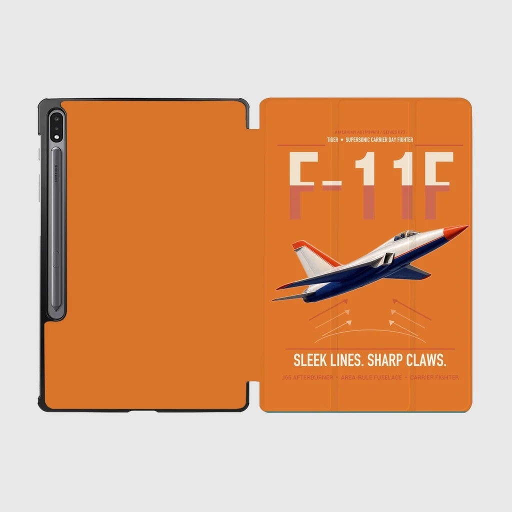 F-11F Tiger design on orange samsung tablet tablet case
