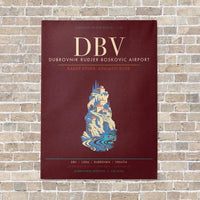 Thumbnail for Dubrovnik Ruer Boskovic Airport DBV - Canvas Framed - Dark Red