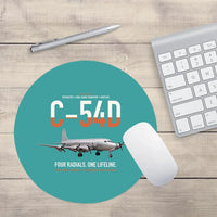 Thumbnail for C-54D Skymaster design on turquoise round mouse pad