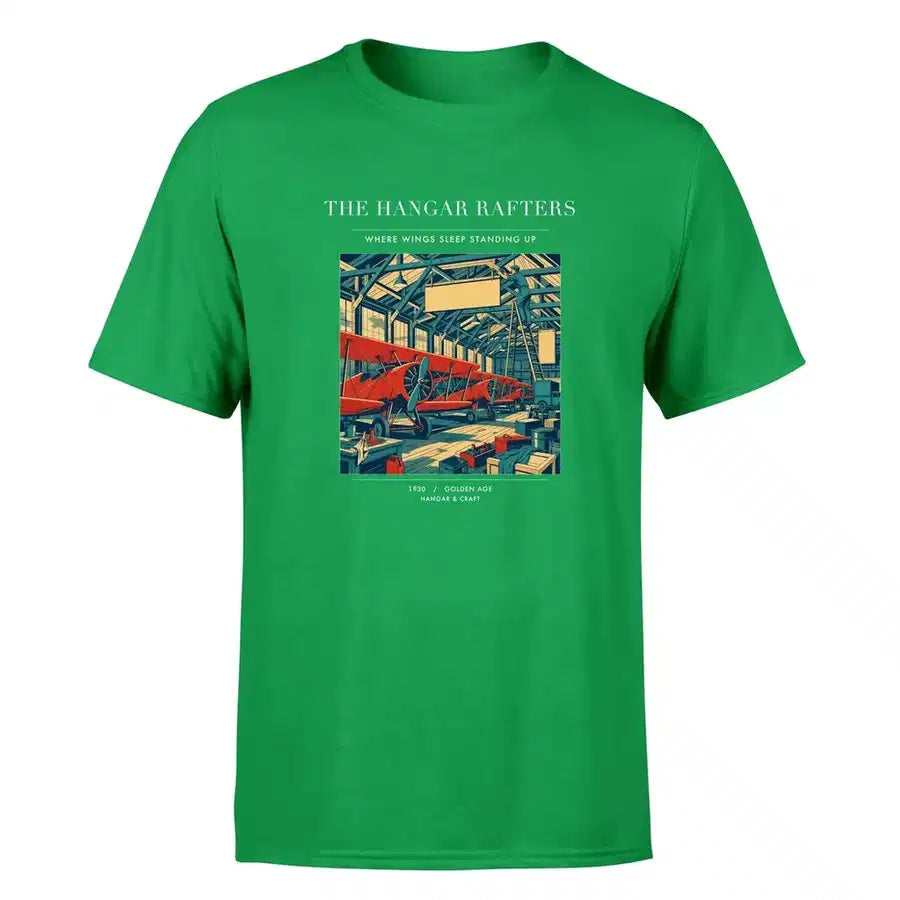 VINTAGE G4166 - The Hangar Rafters - Premium T-Shirt design on green premium t shirt