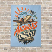 Thumbnail for Dawn Answers To The Throttle vertical canvas print - no frame - light blue background