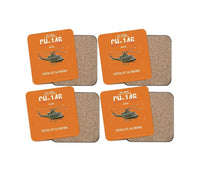 Thumbnail for Bell Canada CH-146 Griffon design on orange 4 pieces set coaster