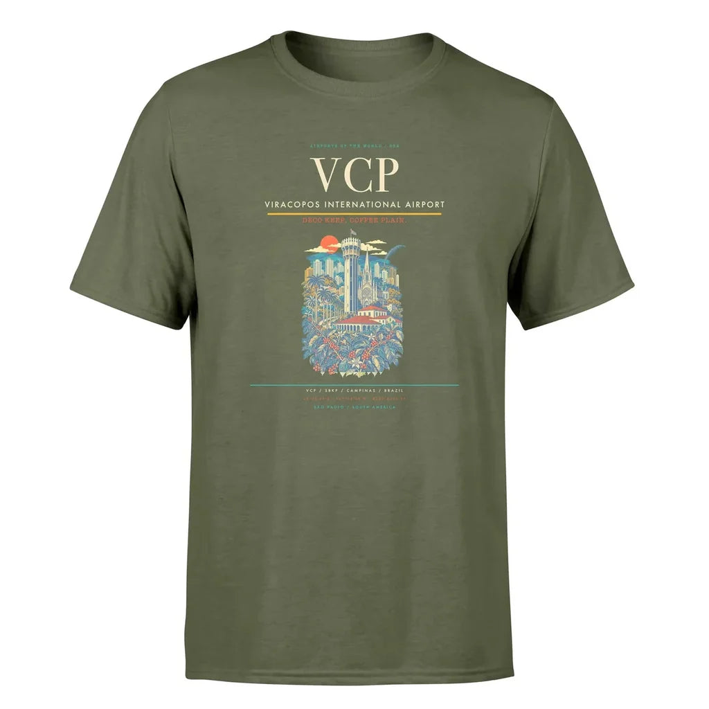 Campinas Airport (VCP) Premium T-Shirt Green Army