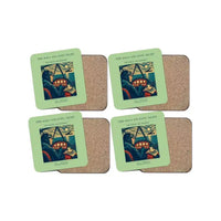 Thumbnail for The Solo Atlantic Night - Designed Coasters design on light green 4-pieces-set