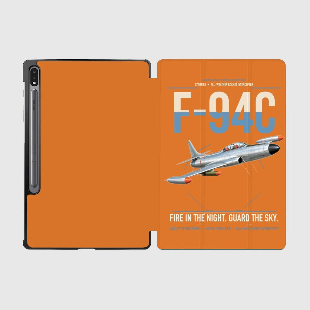F-94C Starfire design on orange samsung tablet tablet case