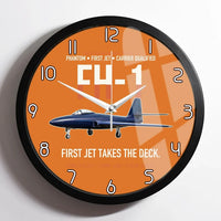 Thumbnail for FH-1 Phantom First Jet Takes the Deck design on orange framed wall clock