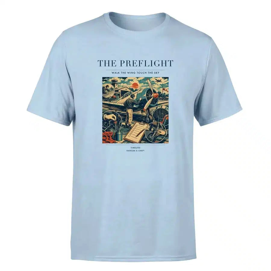 VINTAGE G4138 - The Preflight - Premium T-Shirt design on lightblue premium