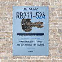 Thumbnail for RB211-524 vertical canvas print - no frame - light blue background