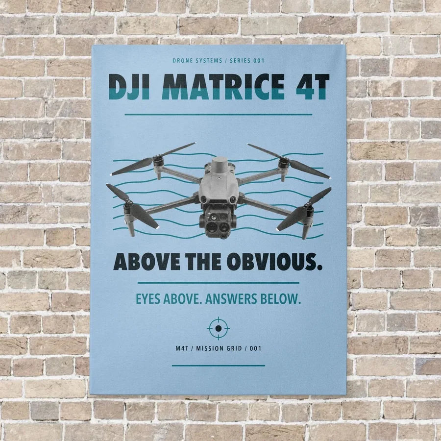 DJI Matrice 4T vertical canvas print - no frame - light blue background