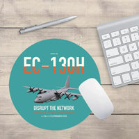 Thumbnail for EC-130H Compass Call design on turquoise round mouse pad