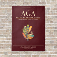 Thumbnail for Agadir Al Massira Airport AGA - Canvas Framed - Dark Red