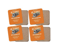 Thumbnail for AE 2100D3 design on orange 4 pieces set coaster