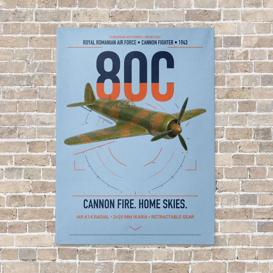 IAR 80C vertical canvas print - no frame - light blue background