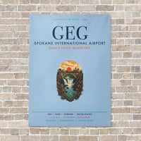 Thumbnail for Spokane International Airport GEG vertical canvas print - no frame - light blue background