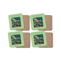 Thumbnail for The Monsoon Break Sprint - Designed Coasters design on light green 4-pieces-set