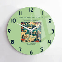 Thumbnail for VINTAGE G4209 - The Island Hop Survey - Designed Wall Clocks design on lightgreen no-frame