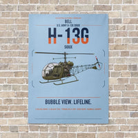 Thumbnail for Bell H-13G Sioux vertical canvas print - no frame - light blue background