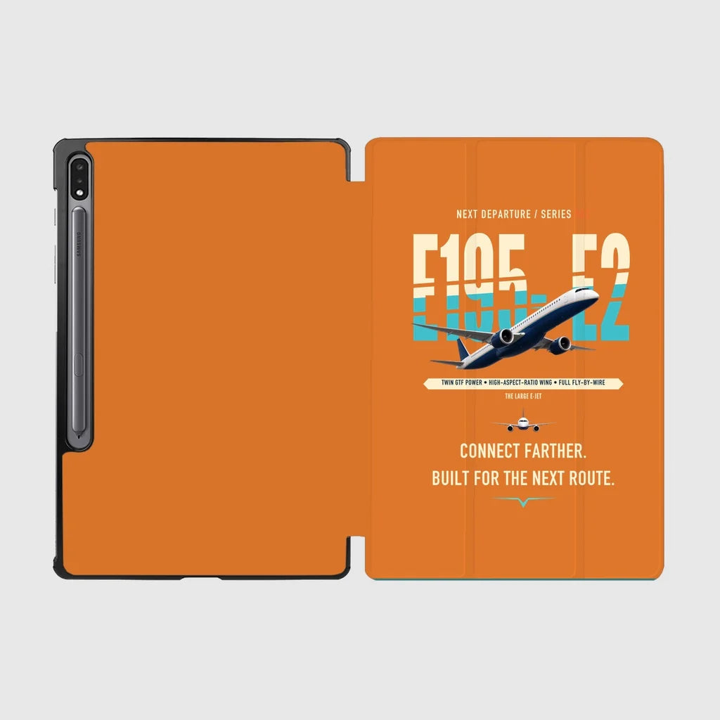 Embraer E195-E2 design on orange samsung tablet tablet case