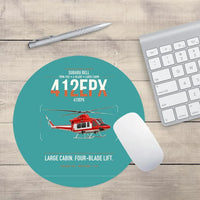 Thumbnail for SUBARU Bell 412EPX design on turquoise round mouse pad
