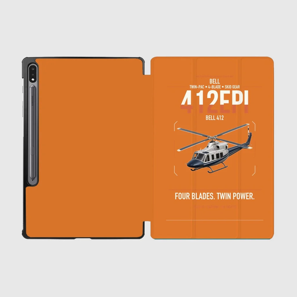 Bell 412EPI design on orange samsung tablet tablet case