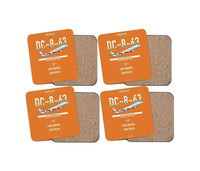 Thumbnail for Douglas DC-8-63 design on orange 4 pieces set coaster