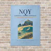 Thumbnail for Cornwall Airport Newquay NQY vertical canvas print - no frame - light blue background