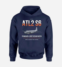 Thumbnail for Atlantique 2 Standard 6 design on navy blue double-side hoodie, single-side print