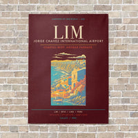Thumbnail for Lima Jorge Chavez International Airport LIM - Canvas Framed - Dark Red