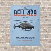 Thumbnail for Bell 429 vertical canvas print - no frame - light blue background