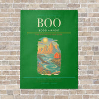 Thumbnail for Bodø Airport BOO - Canvas No Frame - Green