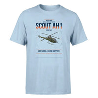 Thumbnail for Westland Scout AH1 design on light blue t-shirt, single-side print