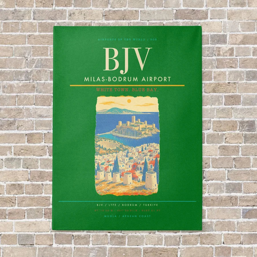 Milas-Bodrum Airport BJV - Canvas No Frame - Green