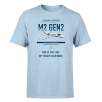 Thumbnail for Cessna Citation M2 Gen2 design on light blue double-side t-shirt, single-side print