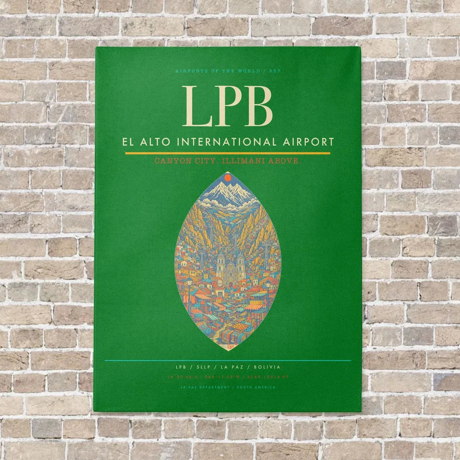 El Alto International Airport LPB - Canvas No Frame - Green