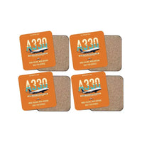 Thumbnail for Airbus A330-300P2F design on orange 4 pieces set coaster