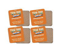 Thumbnail for Daher TBM 980 design on orange 4 pieces set coaster