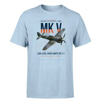 Thumbnail for Hawker Tempest Mk V design on light blue t-shirt, single-side print