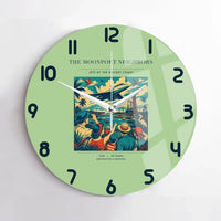 Thumbnail for VINTAGE G4129 - The Moonport Neighbors - Designed Wall Clocks design on lightgreen no-frame