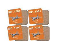 Thumbnail for WC-130J Hurricane Hunter design on orange 4 pieces set coaster