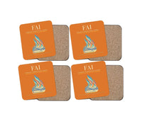 Thumbnail for Fairbanks International Airport (FAI) design on orange 4 pieces set coaster