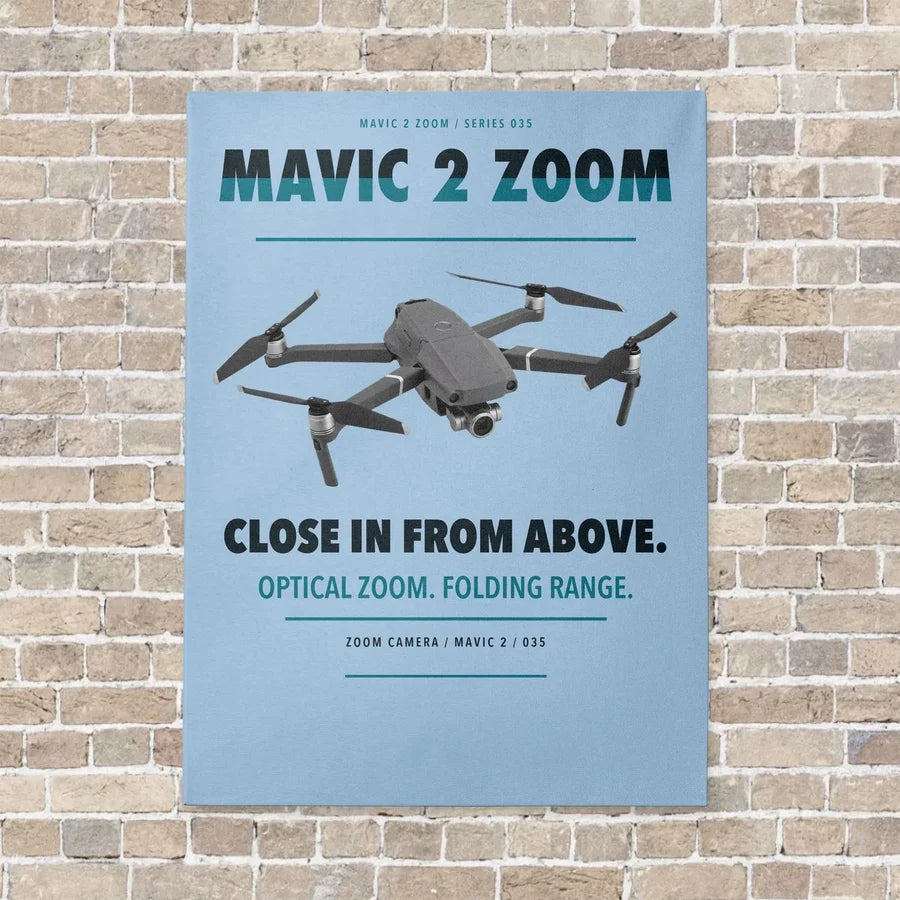 DJI Mavic 2 Zoom vertical canvas print - no frame - light blue background