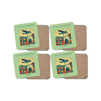 Thumbnail for The Flour Bomb Drop - Designed Coasters design on light green 4-pieces-set