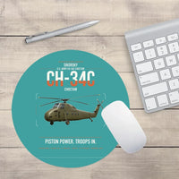Thumbnail for Sikorsky CH-34C Choctaw design on turquoise round mouse pad