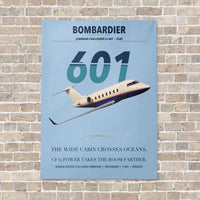 Thumbnail for Bombardier Challenger 601 vertical canvas print - no frame - light blue background