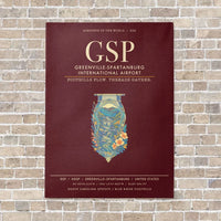 Thumbnail for Greenville-Spartanburg International Airport GSP - Canvas Framed - Dark Red