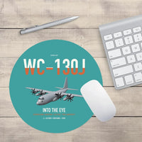 Thumbnail for WC-130J Hurricane Hunter design on turquoise round mouse pad